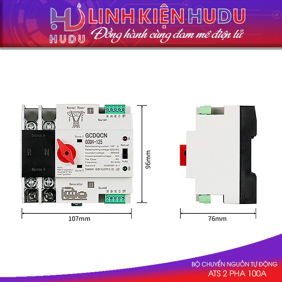 ATS chuyển nguồn 1 pha 100A cao cấp